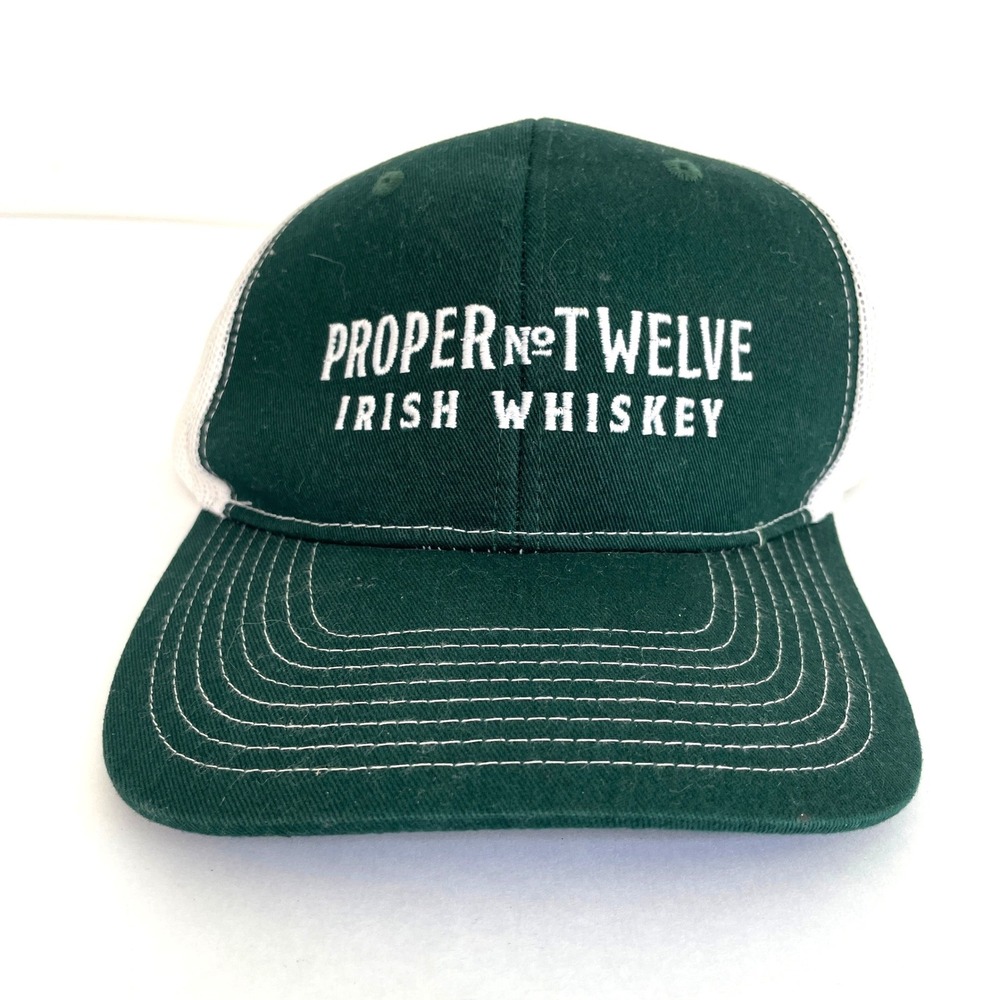 Proper No. Twelve Irish Whiskey Trucker Hat Port Authority Green White Snapback